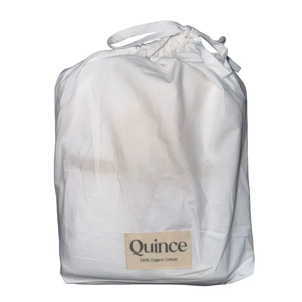 Quince Organic Cotton Percale Duvet Cover White Full/Queen 88x92 NWT
